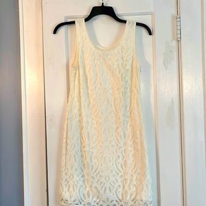LOFT Ivory Eyelet Dress